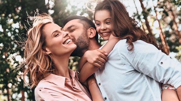 muestras de cari�o en la pareja y frente a los hijos